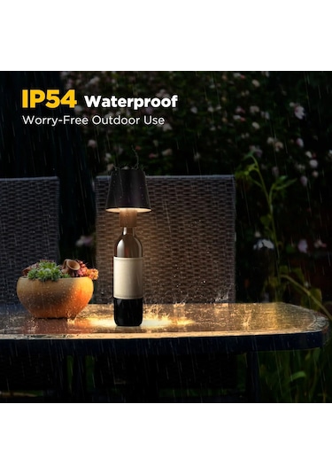 Cbtx Wy22519 Şarj Edilebilir Rgb Led Lamba Taşınabilir Masa Lambası Bar Parti Dokunmatik Kontrol Şarap Şişesi Işığı - Siyah