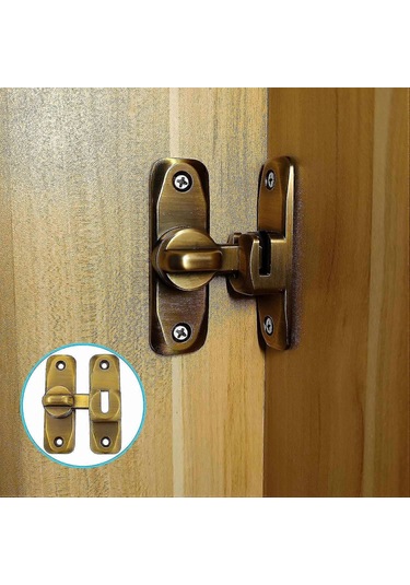 İç Kapılar İçin Küçük 90 Derece Sürgülü Kapı Mandalı, Her İki Tarafı Açık Kapılar İçin Mandal, Vintage D Diğer