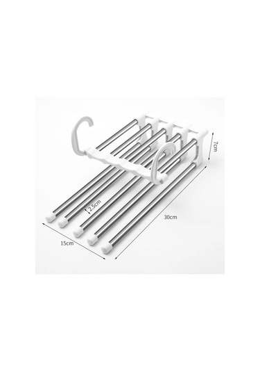 Katlanır Pantolon Askısı Giysi Çok İşlevli Pantolon Askısı Ev Depolama Askısı Beyaz