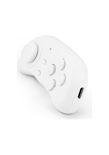 Vkemall Beyaz Mini Bluetooth Oyun Kolu: Çift Modlu Oyun/tuş , Uzaktan Şerit, Multimedya Kontrolcüsü - Android/ios/pc Uyumlu
