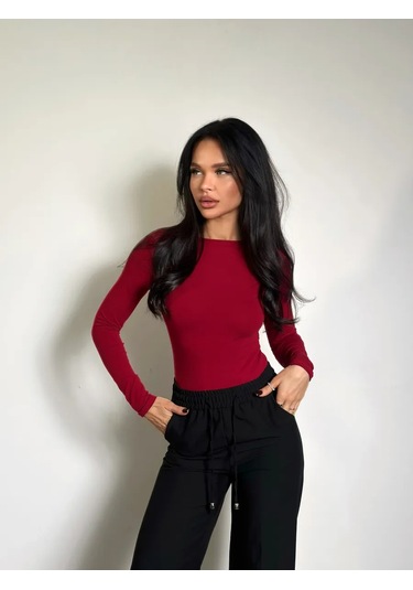 Tentacıon Uzun Kollu Kadın Body 278344746 Bordo