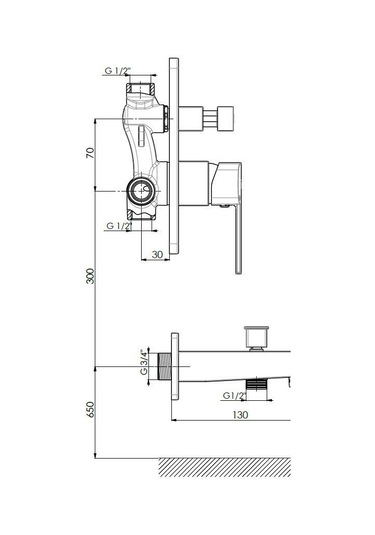 Gpd Mta160-S Tam Ankastre Duş Seti Pedra Siyah