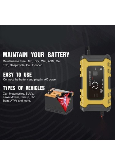 12v 6a Akıllı Motosiklet Akü Şarj Cihazı - Tam Otomatik, Taşınabilir Ve Çok Fonksiyonlu