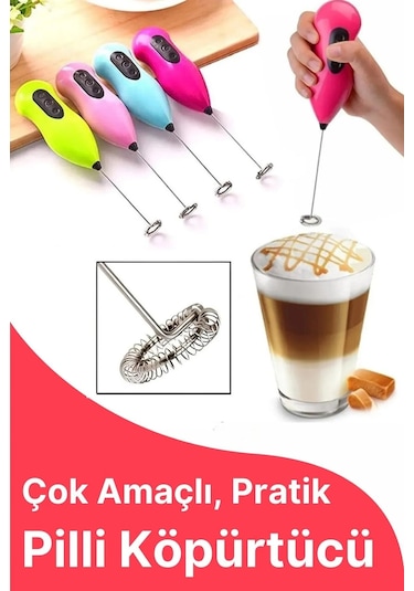 Premium Kalite Pratik Pilli Mini Mikser Kahve Ve Süt Köpürtücüsü Yumurta Çırpıcı Mikser Çok Renkli