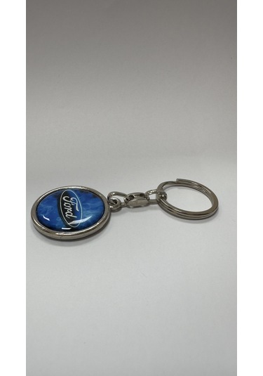 Ford Logolu Damla Metal Anahtarlık Çift Yönlü 1 Adet