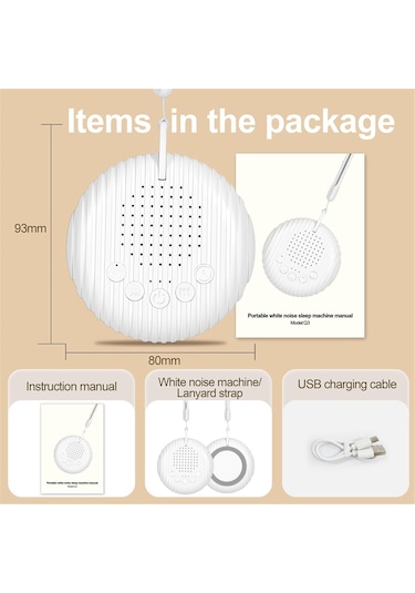 Xurunkeji Beyaz Gürültü Ses Makinesi, Taşınabilir Bebek Ses Makinesi, Bebek Odası İçin Gürültü Önleyici Seyahat Ses Makinesi Beyaz