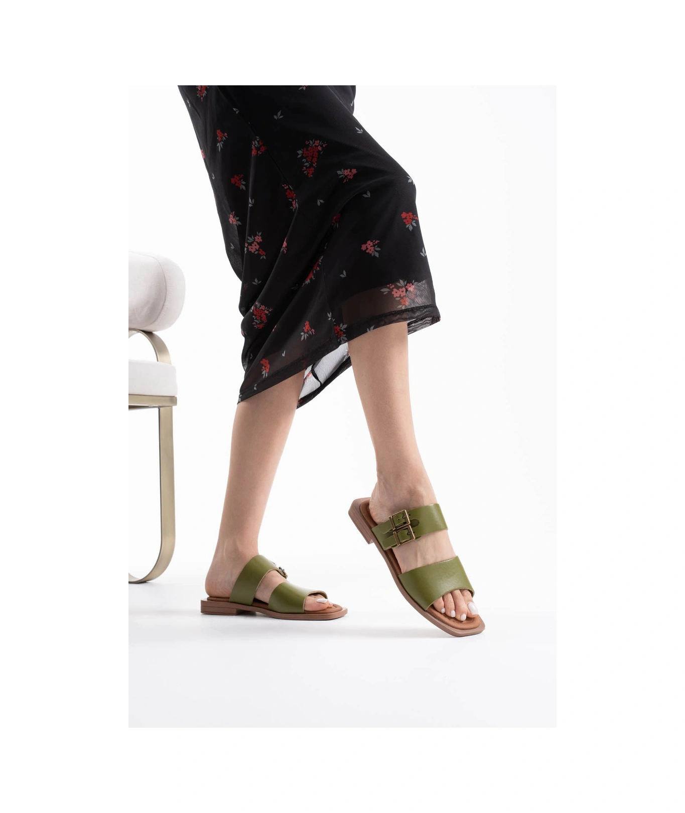 Kocadal Kocadal Alessi Haki Yeşili Hakiki Deri Terlik Muhtelif