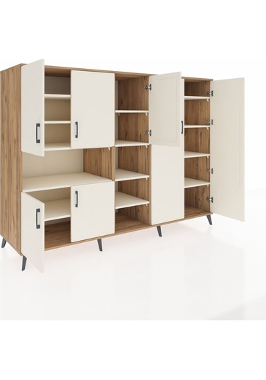 Kronos Dolap 13 Raflı 7 Kapaklı 220x59x163 Çam-aytaşı Çam-aytaşı