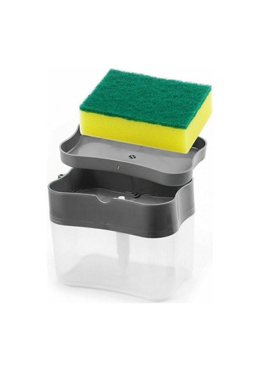 Homyl 2'si 1 Arada Sabun Pompası Dispenseri Sünger Tutucu Beyaz Beyaz