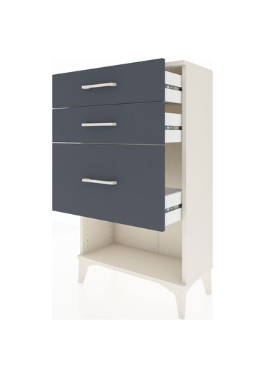 Arges Komodin 3 Çekmeceli 60x30x106 Aytaşı-antrasit Aytası