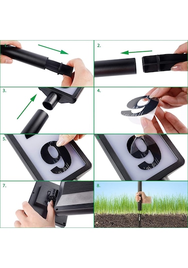 Güneş Enerjili Ev Numarası Işık Ev Adresi Dijital Aydınlatmalı