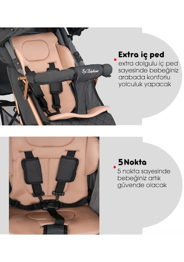 Baby Home 104 Quid Tam Yatarlı Baston Bebek Arabası