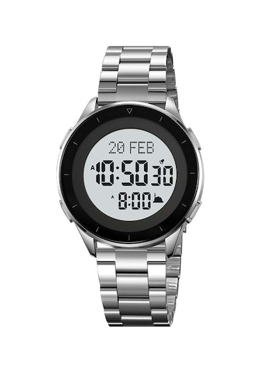 Skmeı 2300 Kıble Yönü Göstergesi Dijital Saat Işıklı Yer İşareti Fonksiyonu Elektronik Saat - Gümüş