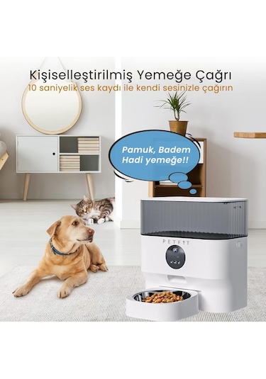 Petfit Catmax Pro 5l Wi-fi Kameralı Akıllı Otomatik Kedi Köpek Mama Kabı Besleme Ünitesi Sesli Komut+çelik Kase+app Kontrol