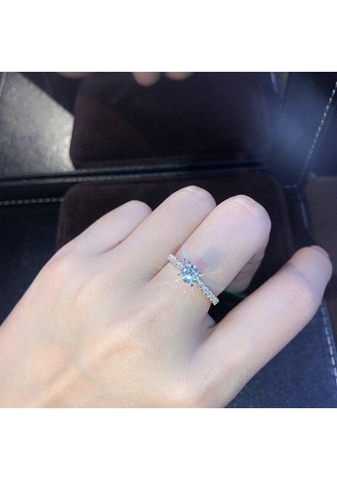 Dancemonkey Zirkon Yüzükler Trendy Tasarım Takı Pençeleri Moda Kristal Kadınlar Kadın Kadın Için Hediye Gümüş Düğün Alyans Aksesuarları 6 Bx Gümüş