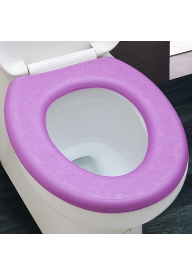Mor Su Geçirmez Yumuşak Klozet Kapağı Banyo Yıkanabilir Closestool Mat Pad O-şekil