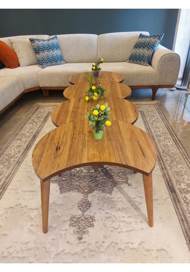 Akset Rüzgar Gülü Orta Sehpa Ve Zigon Full Ceviz