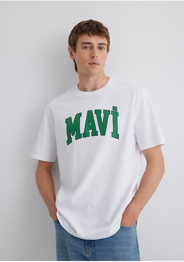 Mavi - Mavi Logo Baskılı Beyaz Tişört 0611711-620 Beyaz