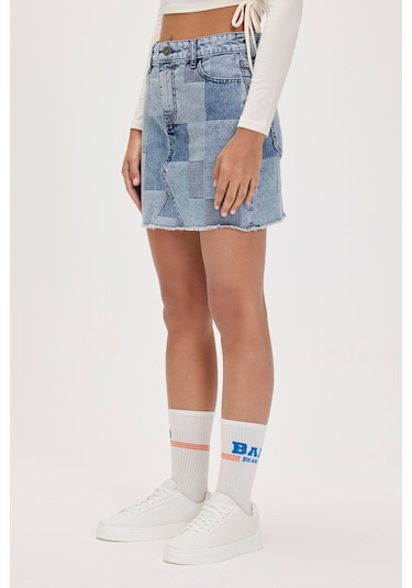 Bad Bear Vendy Mavi Denim Etek Mavi