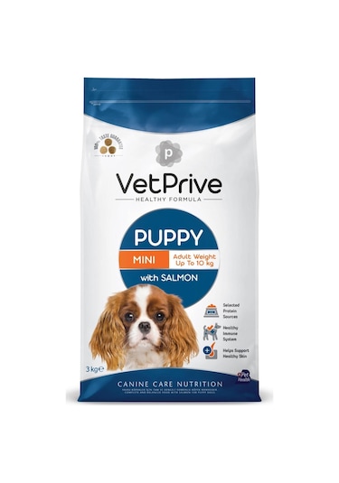 Vet Prive Puppy Küçük Irk Somonlu Yavru Köpek Maması 3 Kg