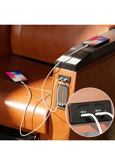 Yaozixa Oto Karavan Usb Şarj Cihazı Pd+qc Çift Port Hızlı Şarj, Araba Vapur Atv Uyumlu, 36w Siyah