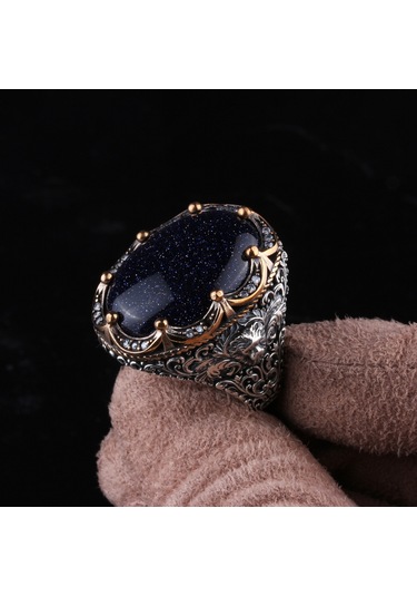 Fkgümüş 925 Ayar Gümüş Yıldız Taşlı El İşçiliği Erkek Yüzük Silver