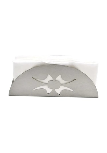 No 02-fan Şeklinde Peçete Tutucu Paslanmaz Çelik Doku Kağıt Organizatör Konteyner Mutfak Restoran Ev Dekorasyon