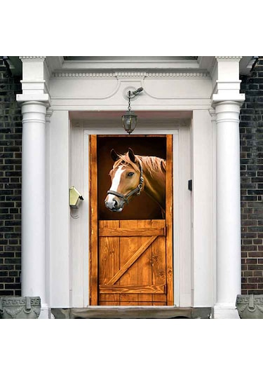 Reedark Pvc Ahşap Gövde Desenli 3d Kapı Sticker - 77x200cm, Doğal Isı Sağlar, Hasarlı Yeri Gizler, Kolay Uygulanır Diğer