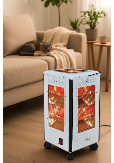 Kiwi Kht-8407 Quartz Isıtıcı 5 Yönlü Isıtma & Enerji Tasarruflu Kuvars Tüp & Taşınabilir Tasarım