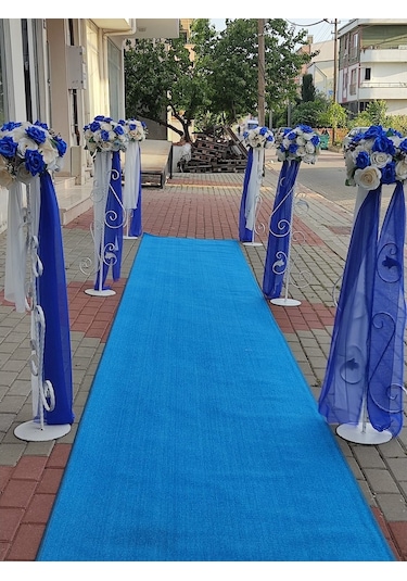 Dinarsu Halı Protokol Mavi Kesme Rulo Yolluk