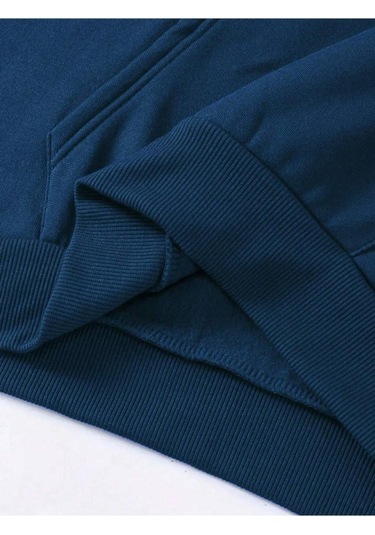 Erkek Monaco Baskılı Oversize Kapşonlu Sweatshirt 001