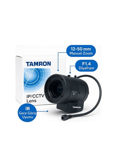 Tamron 5mp 2-50mm F1.4 Auto Iris Box Kamera Lensi 1/1.8'' Cs Mount Cctv Güvenlik Lensism118vg1250ır