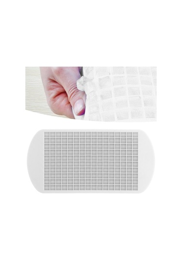 Shineyee 160 Hücre Silikon Buzluk Kalıbı Mini Kare Buz Taneleri, Lehimsi Çıkarım, Gıda Grubu, Mikrodalga Uyumlu, Kolay Temizlenir Beyaz