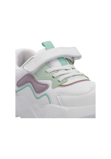 Slazenger PESO I Çocuk Cırt Cırtlı Beyaz / Lila Sneaker