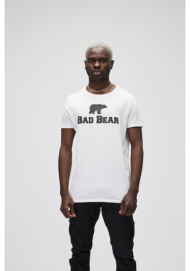 Bad Bear Erkek Logo Baskılı T-Shirt 19.01.07.002 Beyaz