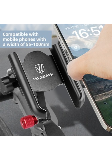 Padalink 360 Derece Dönebilir Bisiklet Telefon Tutucu - Dağ Bisikleti Ve Yol Bisikleti İçin Evrensel Alüminyum Tutucu Siyah