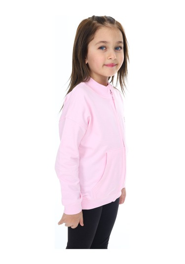 Toontoy Kız Çocuk Baskılı Hırka Pembe