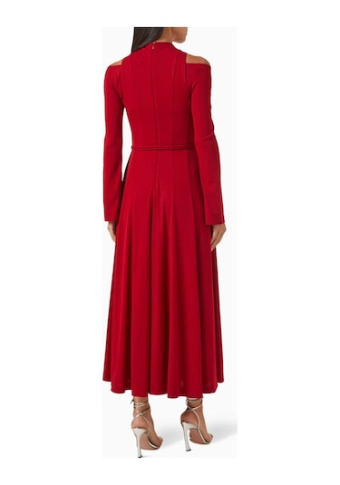 Eegen Studio Diep Dönüştürülebilir Kemerli Elbise Rib - Knit, Off - Shoulder Kırmızı