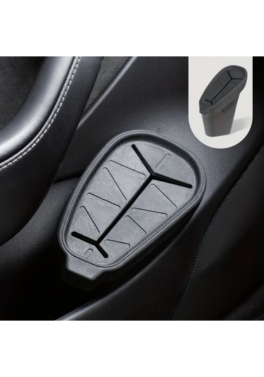 Fastbuy Topnotch Tesla Model 3 Araç Çöp Kutusu Kapaklı Siyah Dayanıklı Plastik İç Aksesuarı Siyah Siyah