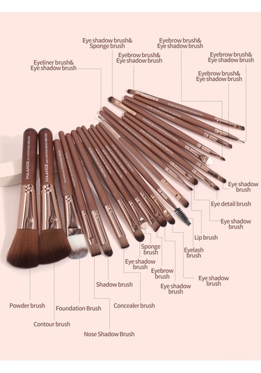 Reedark 22 Parça Yumuşak Ve Yoğun Kıllı Profesyonel Fondöten Fırçası Seti - Tüm Makyaj İhtiyaçları İçin