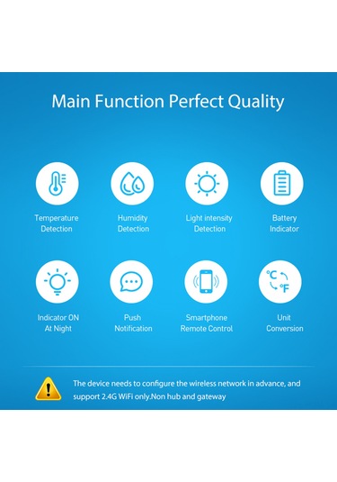 Neo Coolcam Tuya Wifi Akıllı Sıcaklık Ve Nem Sensörü Işık Dedektörü İç Mekan Higrometre Termometre Lcd Ekran İle
