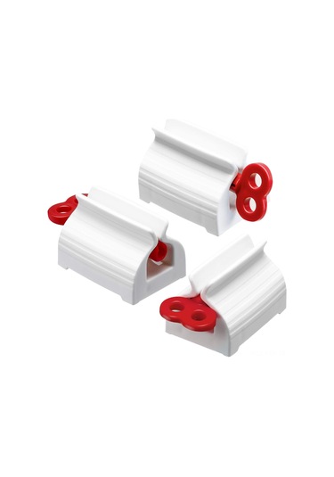 Kosona Kırmızı Dikey Manuel Diş Macunu Sıkıcı, 3 Adet, Abs Malzeme, Kaymaz Altı, Krem Ve Macunlar İçin Uygun Kırmızı