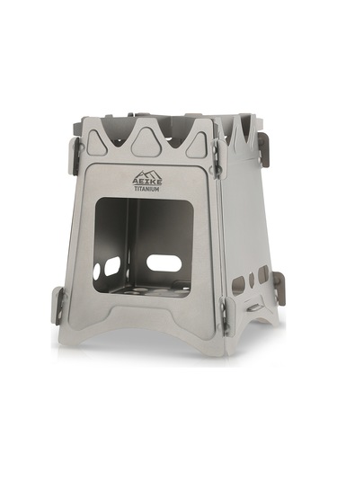 Yifomall Titanyum Çelik Çadırızgarısı, Hafif Ve Dayanıklı, Hızlı Montaj, Doğal Yakıt Desteği, Çok Fonksiyonlu Kamp Aleti Bej