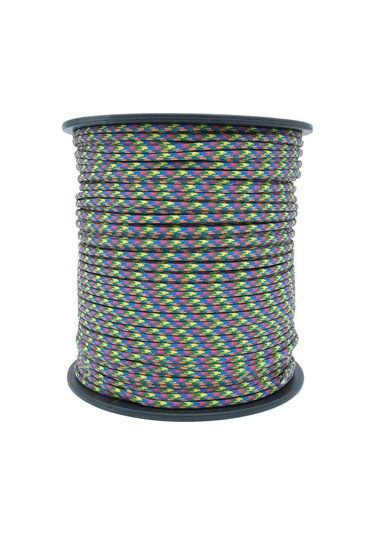 Mg Ropes Paracord İp 4 Mm Mor Yeşil Desenli No:36 10 Metre Çok Renkli