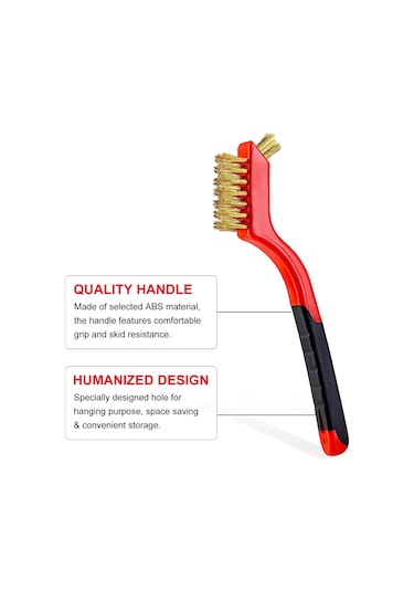 Aubyhe 3lü Temizlik Fırçası Seti: Pas Kaldırıcı, Nikel/çelik Bakır Telli, Delikli Abs Saplı Ev Araçları Temizleyici 7 İnç