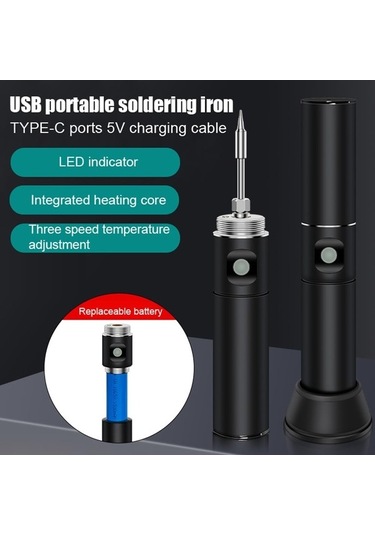 Wondernest Usb Taşınabilir Lichen Havya Fonksiyonlu Elektrikli Çok Akıllı Lcd Ekranlı Lehim Makinesi