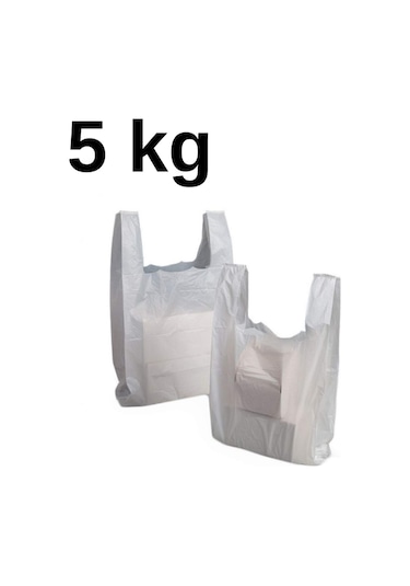 Beyaz Poşet Kalın Orta Boy Hışır Atlet Poşet 5 Kg