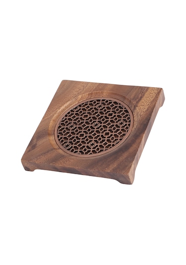 Symbee Ahşap Ve Metal Isı Yalıtımı Fincan Altlığı, Ev Ve Çay Odası İçin Pratik Ve Estetik Çay Seti Aksesuarı Diğer