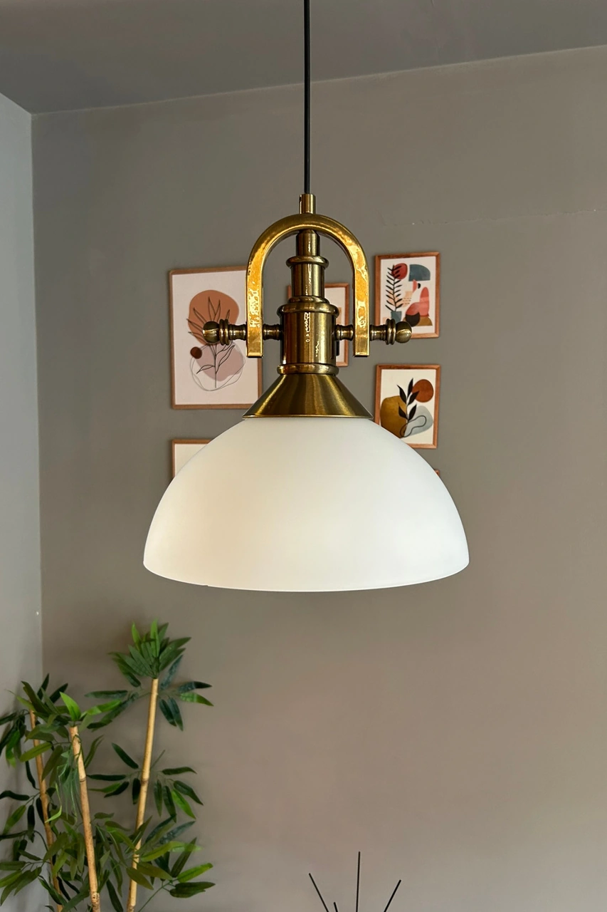 Perry Cam Tekli Avize Gemici Eskitme Başlık Retro Sarkıt Lamba Restoran Salon Aydınlatma Bal