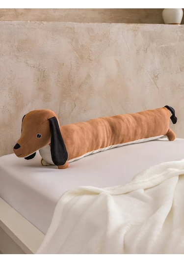 Kahverengi Köpek Figürlü Pelüş Bebek Kırlent